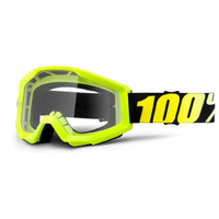 100% Strata Goggles Neon Yellow / Clear Lense
