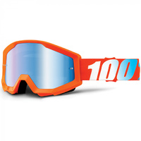 100% Strata Orange Goggles - Blue Mirror