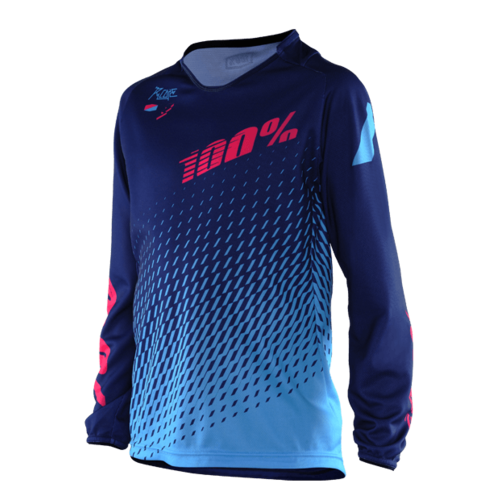 100% Youth R-CORE DH Supra Jersey [Colour : Blue] [Size: Youth Small]
