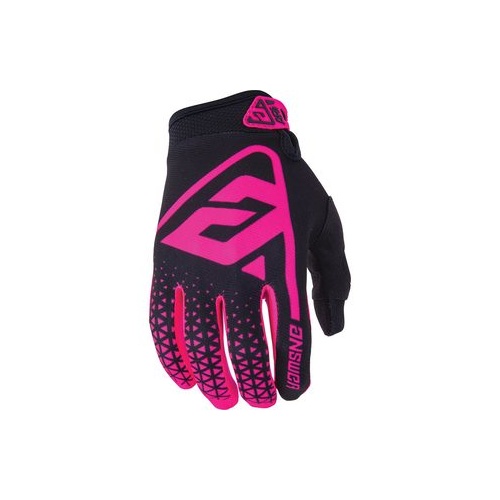 ANSR A19 Flo Pink/Black Youth Gloves [Size: Youth Medium]
